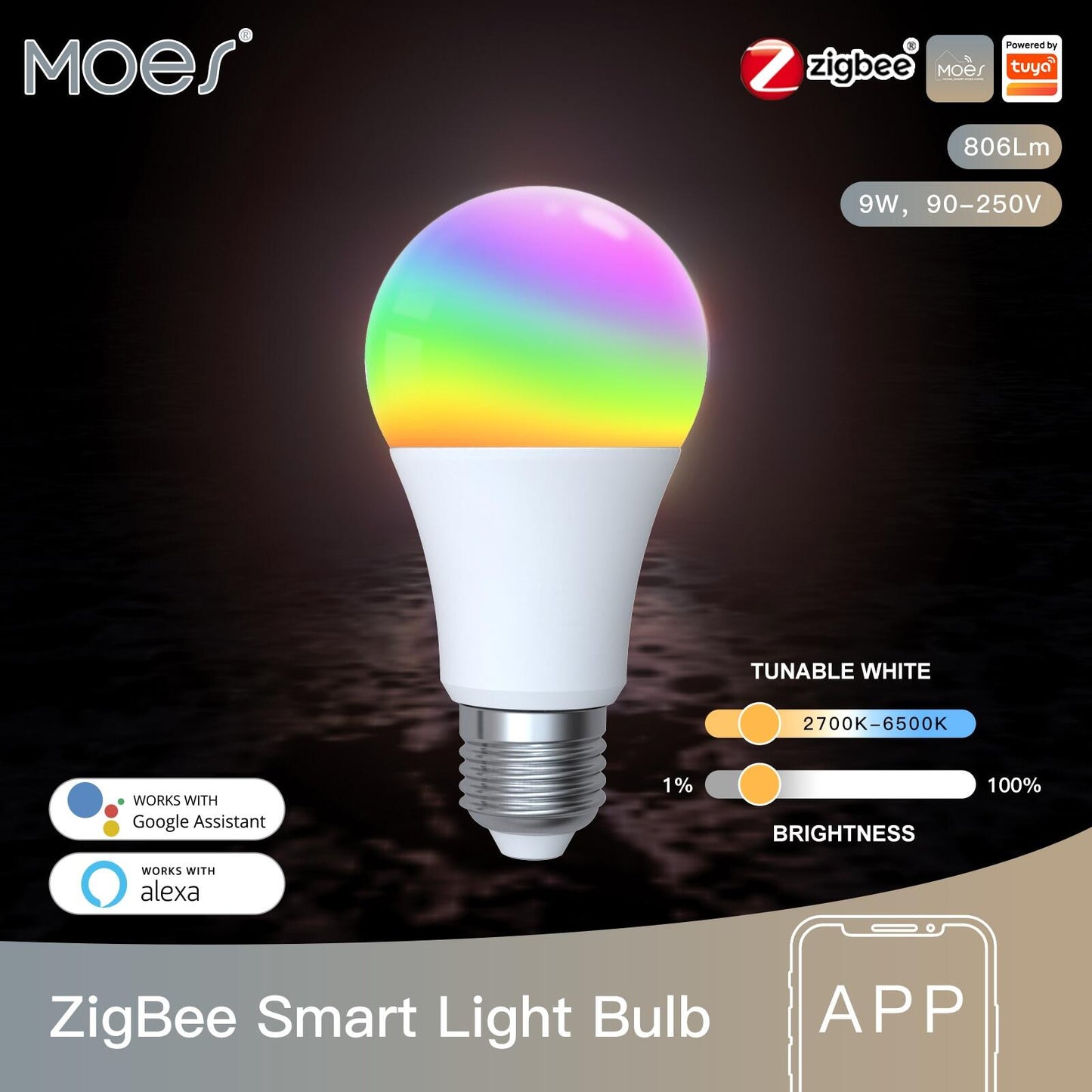 Smart LED Light Bulb - RGB Dimmable - APP Remote Control