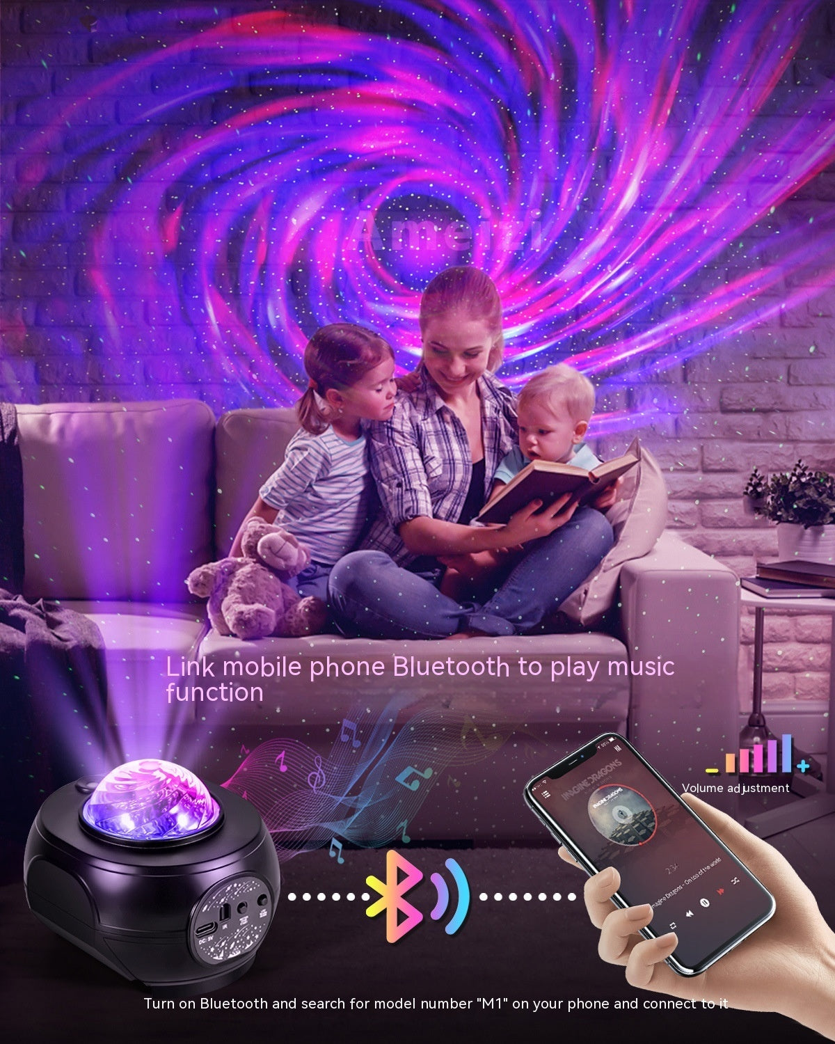 Starry Sky Projector Night Lamp + Bluetooth Speaker