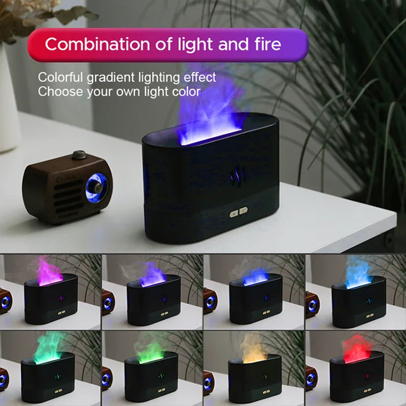 LED Flame Lamp Diffuser - Kinscoter - Essential Oil Difuser - Ultrasonic Aromatherapy