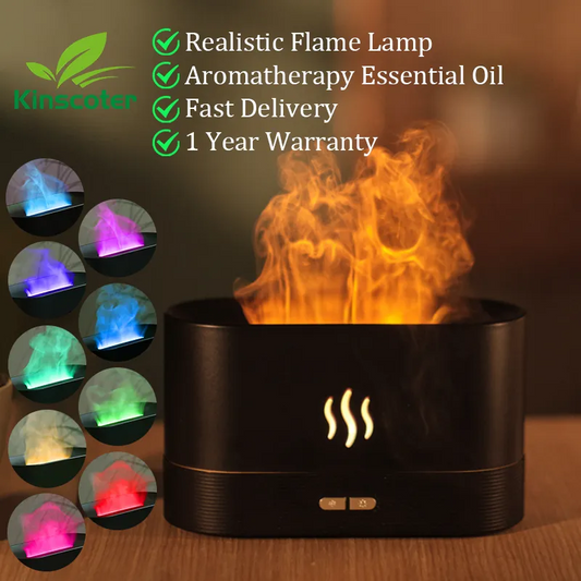 LED Flame Lamp Diffuser - Kinscoter - Essential Oil Difuser - Ultrasonic Aromatherapy
