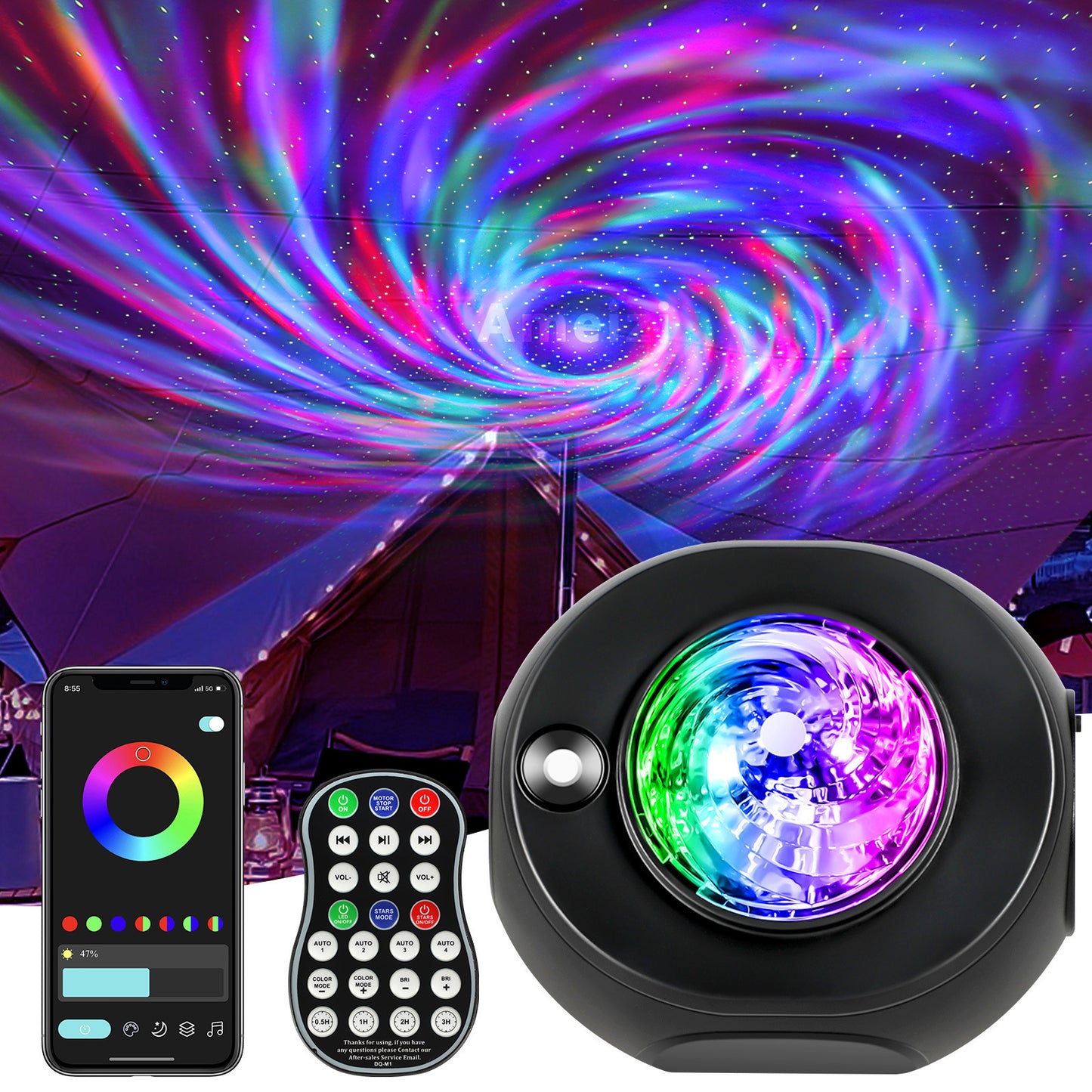 Starry Sky Projector Night Lamp + Bluetooth Speaker