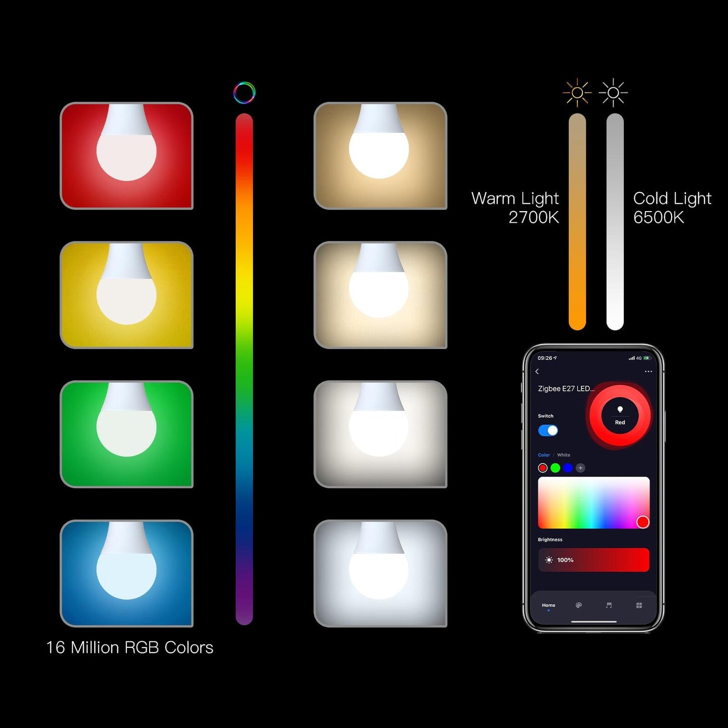 Smart LED Light Bulb - RGB Dimmable - APP Remote Control