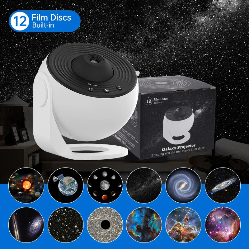 12 IN 1 Planetarium Projector - Night Light - Galaxy/Starry Sky Projector - 360 Rotation